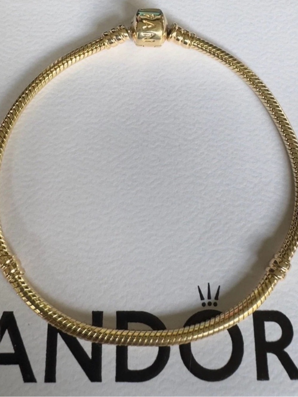 100% Authentic PANDORA Moments Snake Bracelet 14k Yellow Gold 8.3”